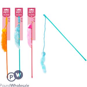 World Of Pets Plush Teaser Cat Toy 55cm Assorted Colours