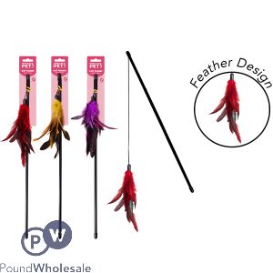 World Of Pets Feather Teaser Cat Toy Assorted Colours