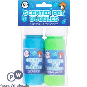 World Of Pets Chicken &amp; Beef Scented Pet Bubbles 60ml 2 Pack