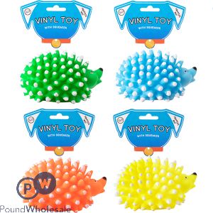 World Of Pets Squeaky Vinyl Hedgehog Dog Toy Assorted Colours
