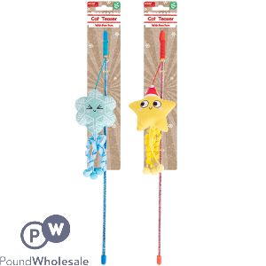 Smart Choice Christmas Glitter Pom Pom Cat Teaser Assorted