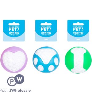 World Of Pets Squeaky Vinyl Dog Toy 8cm Assorted