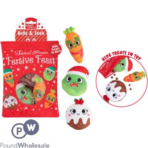 Smart Choice Christmas Plush Hide & Seek Dog Toys 4 Pack