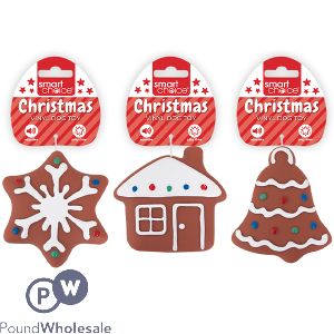 Smart Choice Christmas Squeaky Vinyl Festive Cookie Dog Toy Assorted