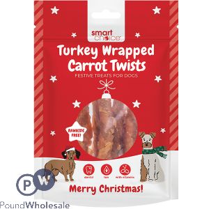 Smart Choice Christmas Turkey-Wrapped Carrot Twists Dog Treats 100g