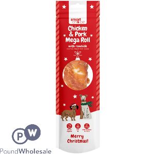 Smart Choice Christmas Chicken & Pork Rawhide Mega Roll Dog Treat 90g