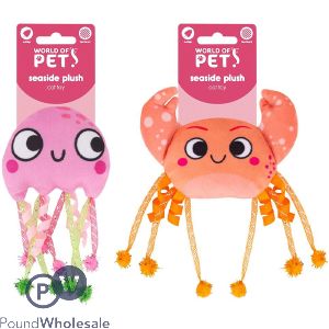World Of Pets Seaside Plush Catnip Pom Pom Animal Cat Toy 7cm Assorted