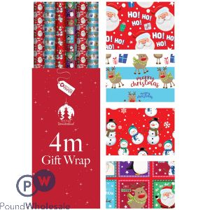 Festive Wonderland Christmas Kids Gift Wrap 4m Cdu Assorted