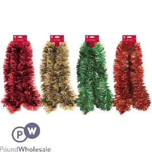 Festive Wonderland Christmas Chunky Traditional Tinsel 2m Assorted Colours