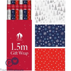 Festive Wonderland Christmas Foil Gift Wrap Cdu 1.5m X 70cm