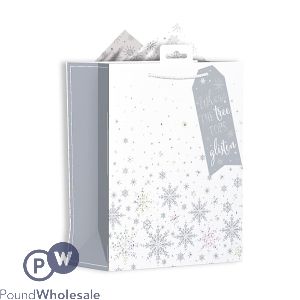 Giftmaker Ice &amp; Snowflakes Gift Bag Medium