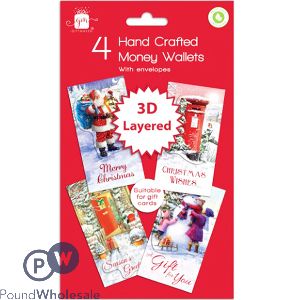 Giftmaker Traditional Hand-crafted Money Wallets Assorted 4 Pack