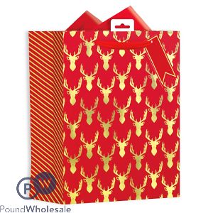 Giftmaker Luxury Stag Christmas Gift Bag Large