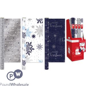 Giftmaker Midnight Blue Christmas Gift Wrap 4m Assorted Cdu