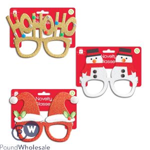 Giftmaker Novelty Christmas Glasses 3 Assorted