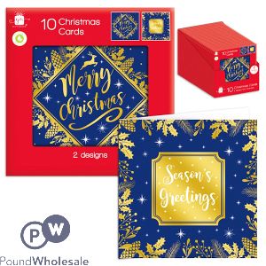 Giftmaker Festive Midnight Blue Christmas Cards 10 Pack Cdu Assorted