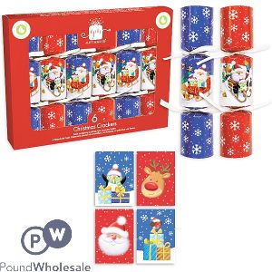 Giftmaker Assorted Santa & Friends Christmas Crackers 6" 6 Pack