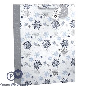 Giftmaker Ice & Falling Snowflakes Gift Bag XL