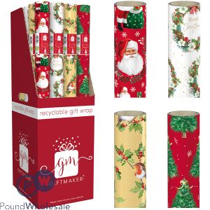 Giftmaker Christmas Traditions Gift Wrap 4m X 69cm CDU Assorted