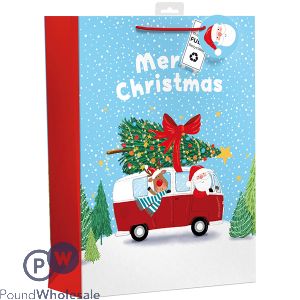 Giftmaker Merry Christmas Santa's Campervan Gift Bag XL