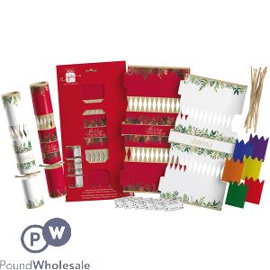 Giftmaker Traditional Make Your Own Christmas Crackers 6" X 12" 8 Pack Set