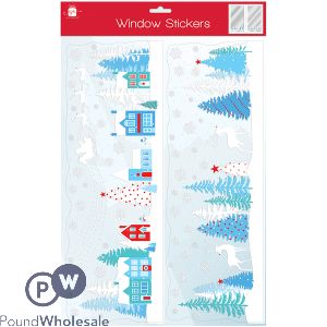 Giftmaker Christmas Border Scene Window Clings 2 Pack