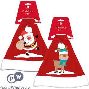 Giftmaker Christmas Red Fleece Santa Hat Assorted