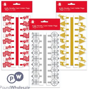 Giftmaker Christmas Novelty 18 Peg Card Holder Assorted
