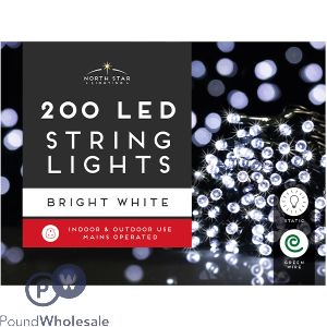 Christmas Bright White 200 Led String Lights 14.4m