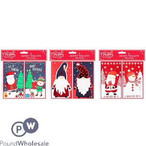 Christmas Foil Money Wallet 6 Pack Assorted