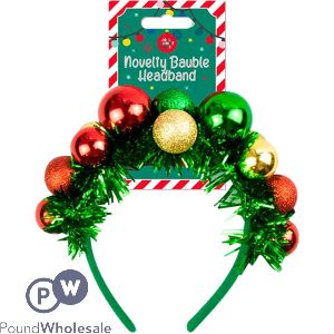 Jolly Christmas Novelty Bauble Tinsel Headband