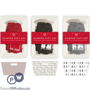 Christmas Cardboard Gift Hamper Set 23cm X 18cm Assorted