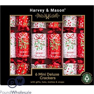 Harvey & Mason Mini Deluxe Christmas Crackers 6 Pack