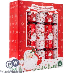 Family Retro Santa Christmas Crackers 12" 10 Pack