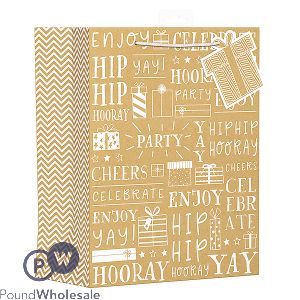 Giftmaker Kraft Text Gift Bag Large