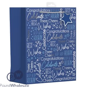 Giftmaker Male Blue Celebration Gift Bag Large