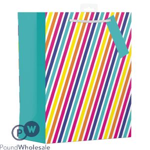 Giftmaker Rainbow Stripes Gift Bag Large