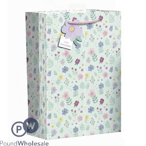 Giftmaker Ditsy Floral Blue Gift Bag Large