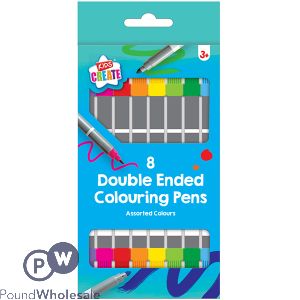 Kids Create Assorted Colour Double-ended Colouring Pens 8 Pack