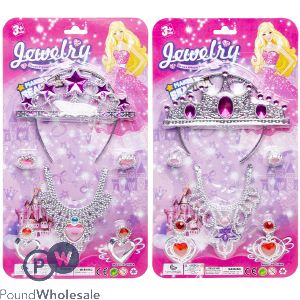 Tiara & Necklace Pink Jewellery Beauty Set 6pc