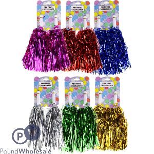 Cheerleader Pom Poms 2 Pack Assorted Colours