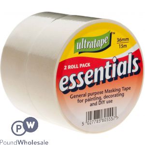 Ultratape Essentials Masking Tape 2 Pack 36mm X 15m