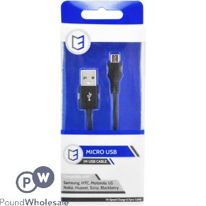 VIBE BLACK MICRO USB CABLE 1M