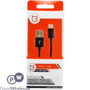 Vibe Type C Black Usb Cable 1m