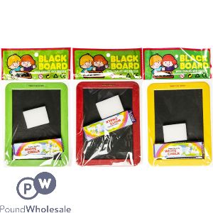 Blackboard With Chalks & Eraser Assorted Colours