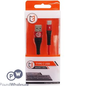 Hi-speed Type C Usb Braided Cable Red