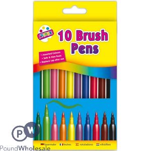 ARTBOX ASSORTED COLOUR BRUSH PENS 10 PACK