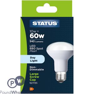 Status R80 Spot 10W=60W Pearl E27 Day Light LED Light Bulb
