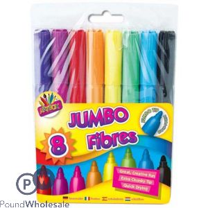 Artbox Jumbo Fibres Assorted Colours 8 Pack