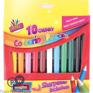 ARTBOX CHUNKY COLOURING PENCILS ASSORTED COLOURS 10 PACK